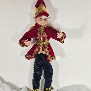 Brand New 17 Inch Raz Imports Christmas Nutcracker Posable Elf